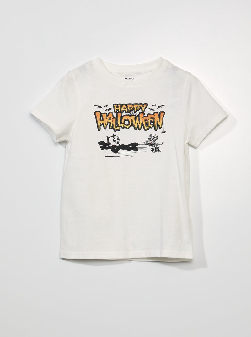 Camiseta de manga corta 'El gato Félix' - Halloween BEIGE - Kiabi