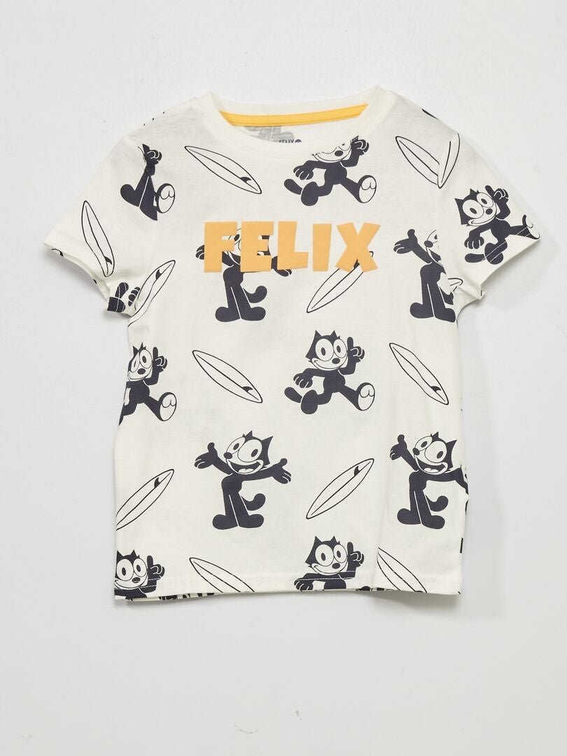 Camiseta de manga corta 'El gato Félix' BLANCO - Kiabi