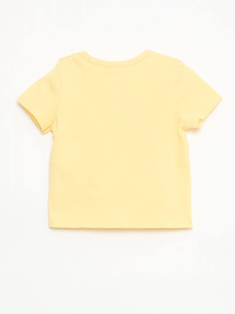 Camiseta de manga corta en punto de algodón Amarillo - Kiabi