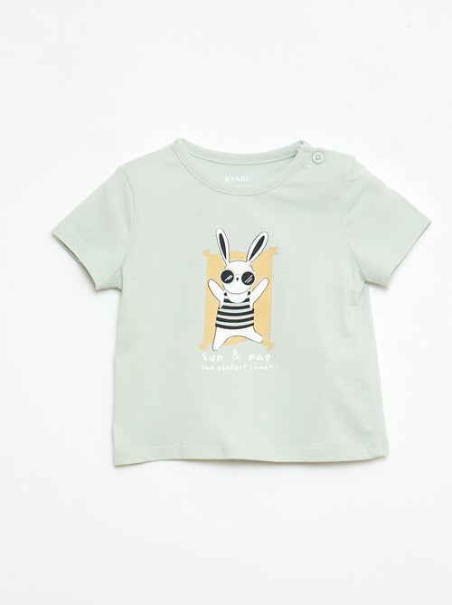 Camiseta de manga corta en punto de algodón - Kiabi