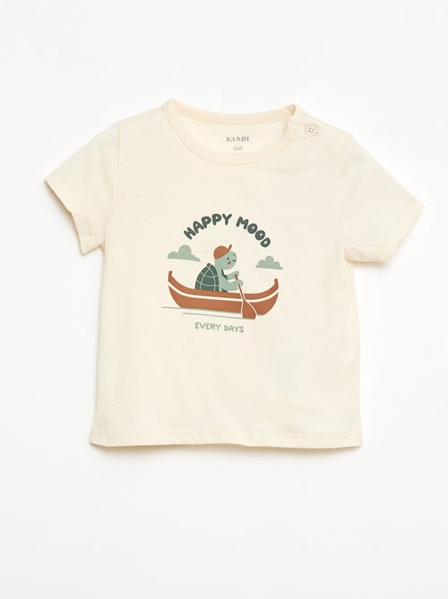 Camiseta de manga corta en punto de algodón - Kiabi