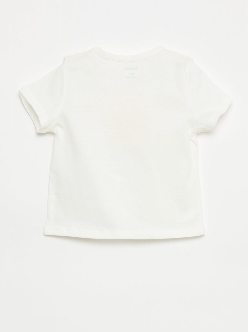 Camiseta de manga corta en punto de algodón Blanco - Kiabi