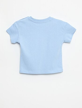 Camiseta de manga corta en punto de algodón con parche en el pecho