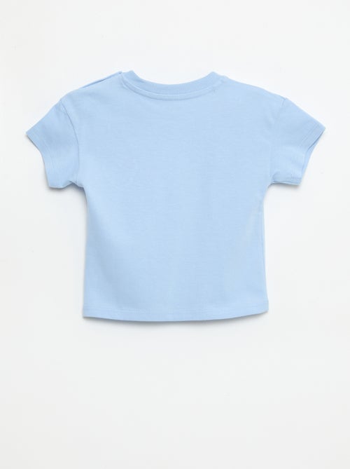 Camiseta de manga corta en punto de algodón con parche en el pecho - Kiabi