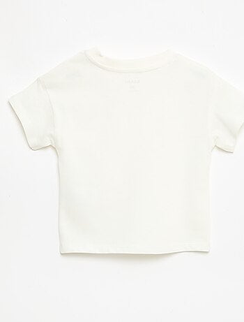 Camiseta de manga corta en punto de algodón con parche en el pecho