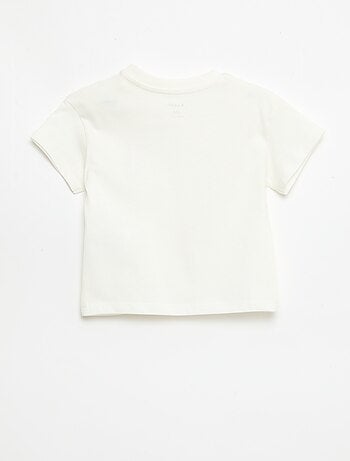 Camiseta de manga corta en punto de algodón con parche en el pecho