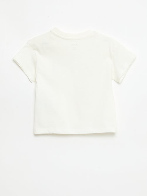 Camiseta de manga corta en punto de algodón con parche en el pecho - Kiabi
