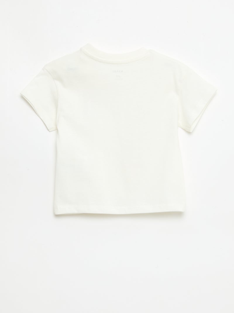 Camiseta de manga corta en punto de algodón con parche en el pecho Rojo - Kiabi