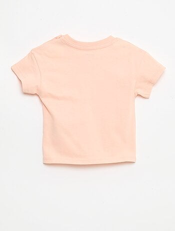 Camiseta de manga corta en punto de algodón con parche en el pecho