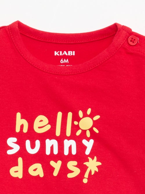 Camiseta de manga corta en punto de algodón - Kiabi