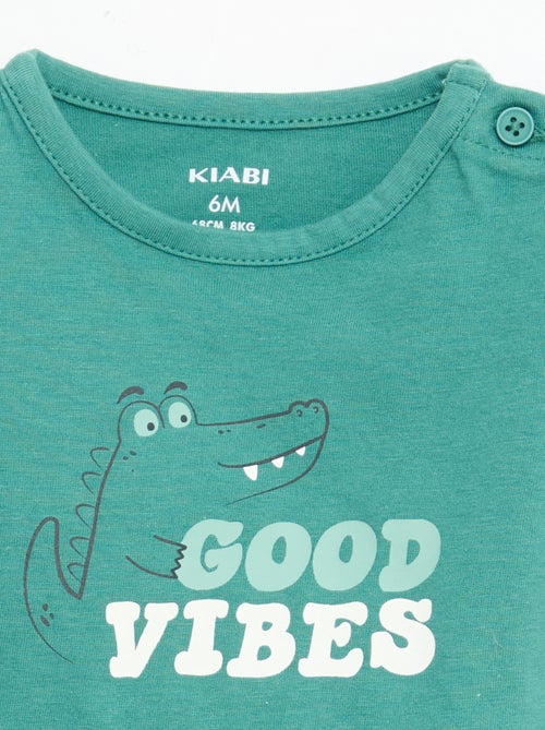 Camiseta de manga corta en punto de algodón - Kiabi