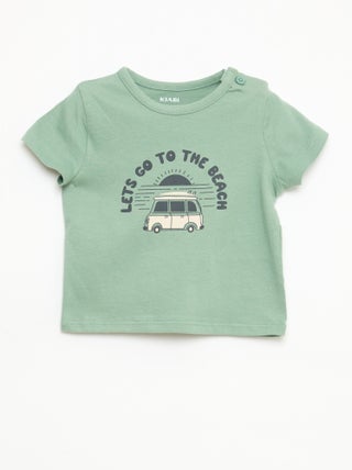 Camiseta de manga corta en punto de algodón