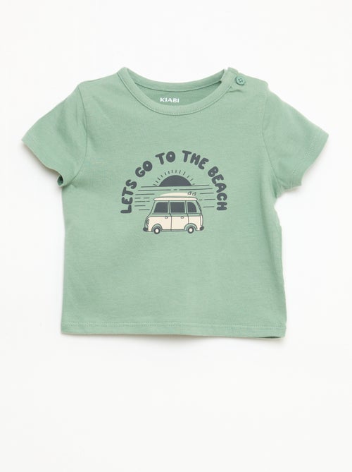 Camiseta de manga corta en punto de algodón - Kiabi