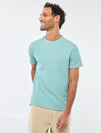 Camiseta de manga corta en punto gofrado