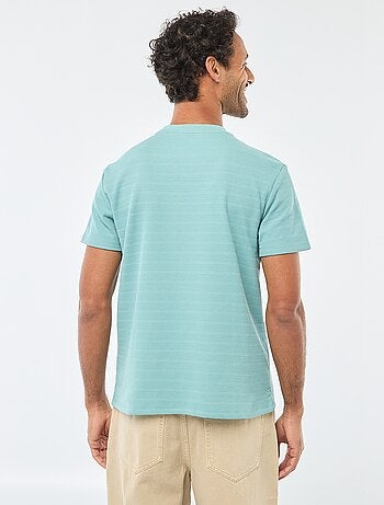 Camiseta de manga corta en punto gofrado