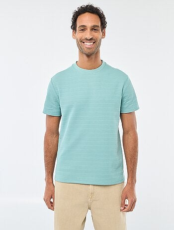 Camiseta de manga corta en punto gofrado
