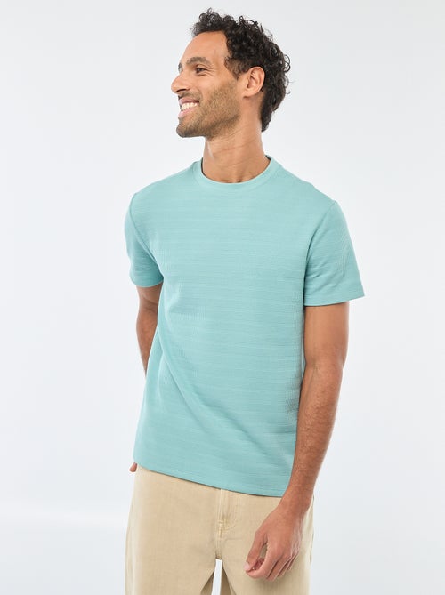 Camiseta de manga corta en punto gofrado - Kiabi