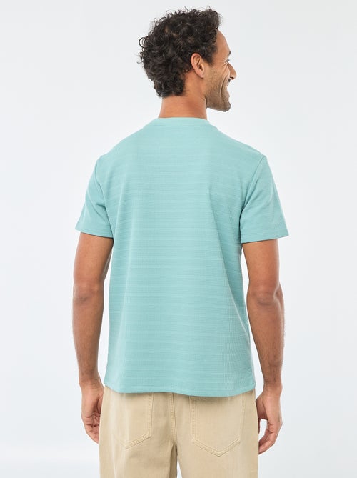 Camiseta de manga corta en punto gofrado - Kiabi
