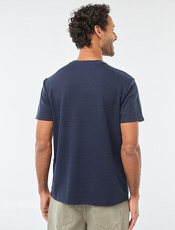 Camiseta de manga corta en punto gofrado
