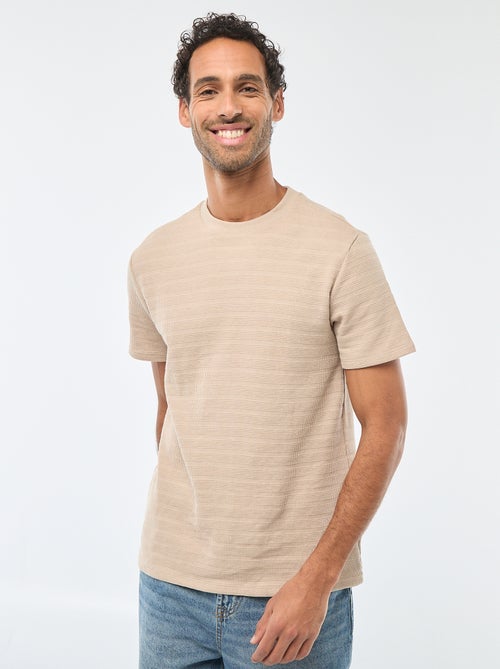 Camiseta de manga corta en punto gofrado - Kiabi