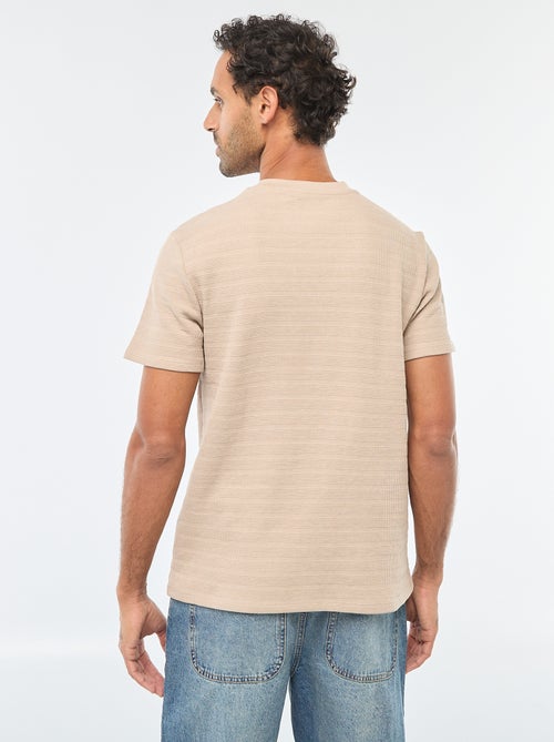 Camiseta de manga corta en punto gofrado - Kiabi