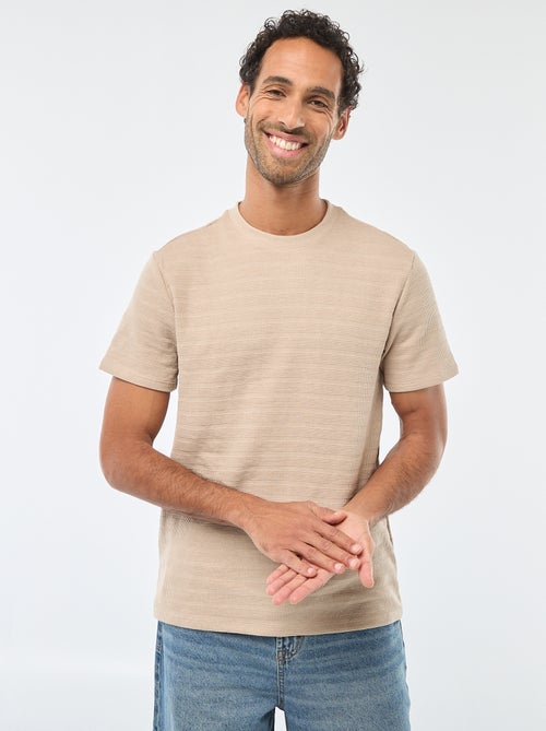 Camiseta de manga corta en punto gofrado - Kiabi