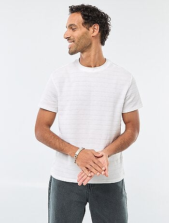 Camiseta de manga corta en punto gofrado