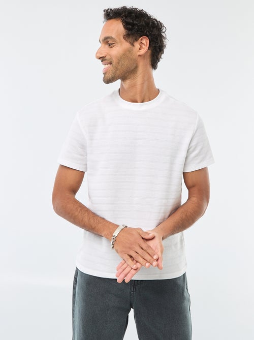 Camiseta de manga corta en punto gofrado - Kiabi