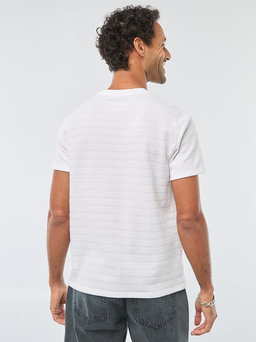 Camiseta de manga corta en punto gofrado - Kiabi