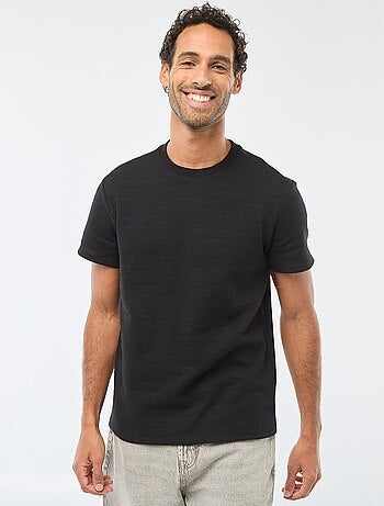 Camiseta de manga corta en punto gofrado