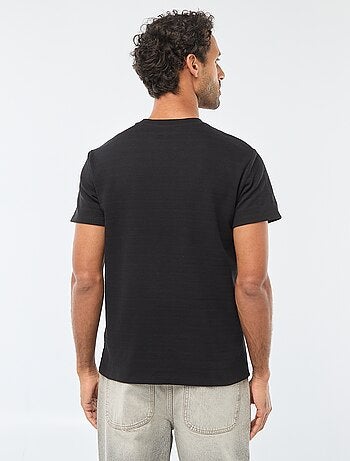 Camiseta de manga corta en punto gofrado