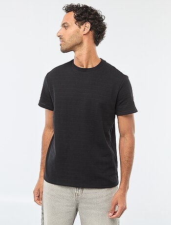 Camiseta de manga corta en punto gofrado