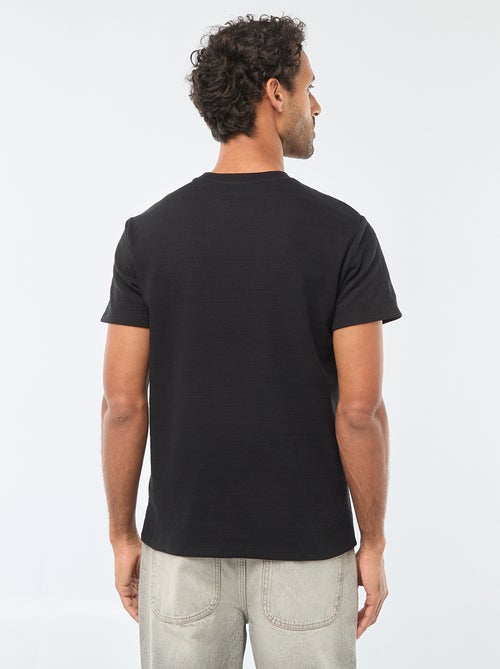 Camiseta de manga corta en punto gofrado - Kiabi