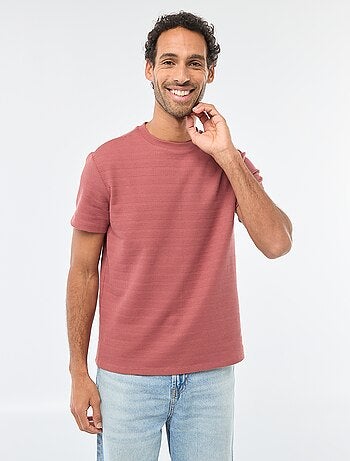 Camiseta de manga corta en punto gofrado