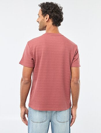 Camiseta de manga corta en punto gofrado