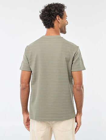 Camiseta de manga corta en punto gofrado