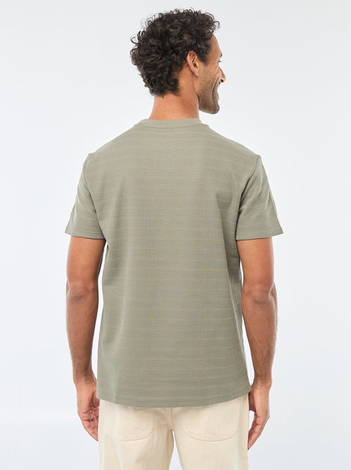 Camiseta de manga corta en punto gofrado - Kiabi
