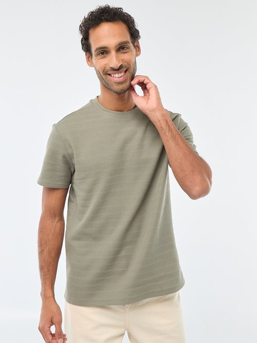 Camiseta de manga corta en punto gofrado - Kiabi