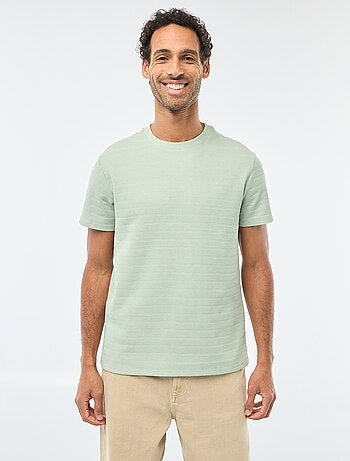 Camiseta de manga corta en punto gofrado