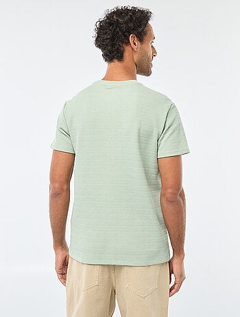 Camiseta de manga corta en punto gofrado