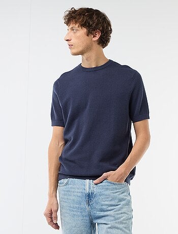 Camiseta de manga corta en tejido fantasía