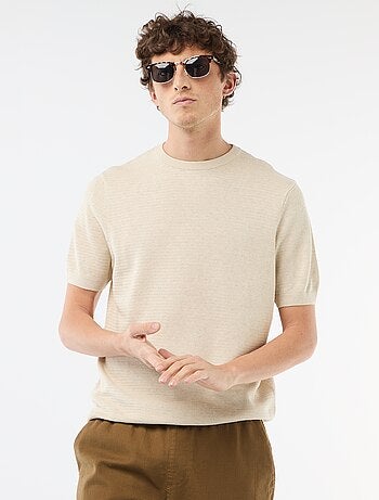 Camiseta de manga corta en tejido fantasía