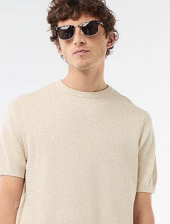 Camiseta de manga corta en tejido fantasía