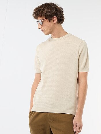 Camiseta de manga corta en tejido fantasía