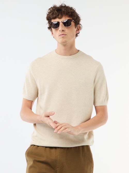 Camiseta de manga corta en tejido fantasía - Kiabi