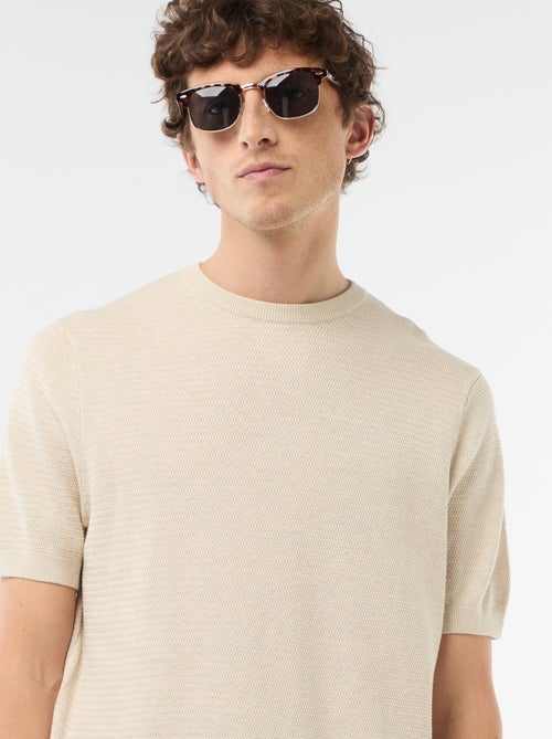 Camiseta de manga corta en tejido fantasía - Kiabi