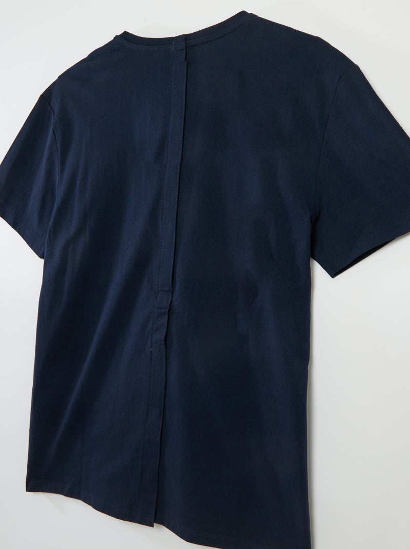 Camiseta de manga corta estampada - colección fácil de poner Azul - Kiabi