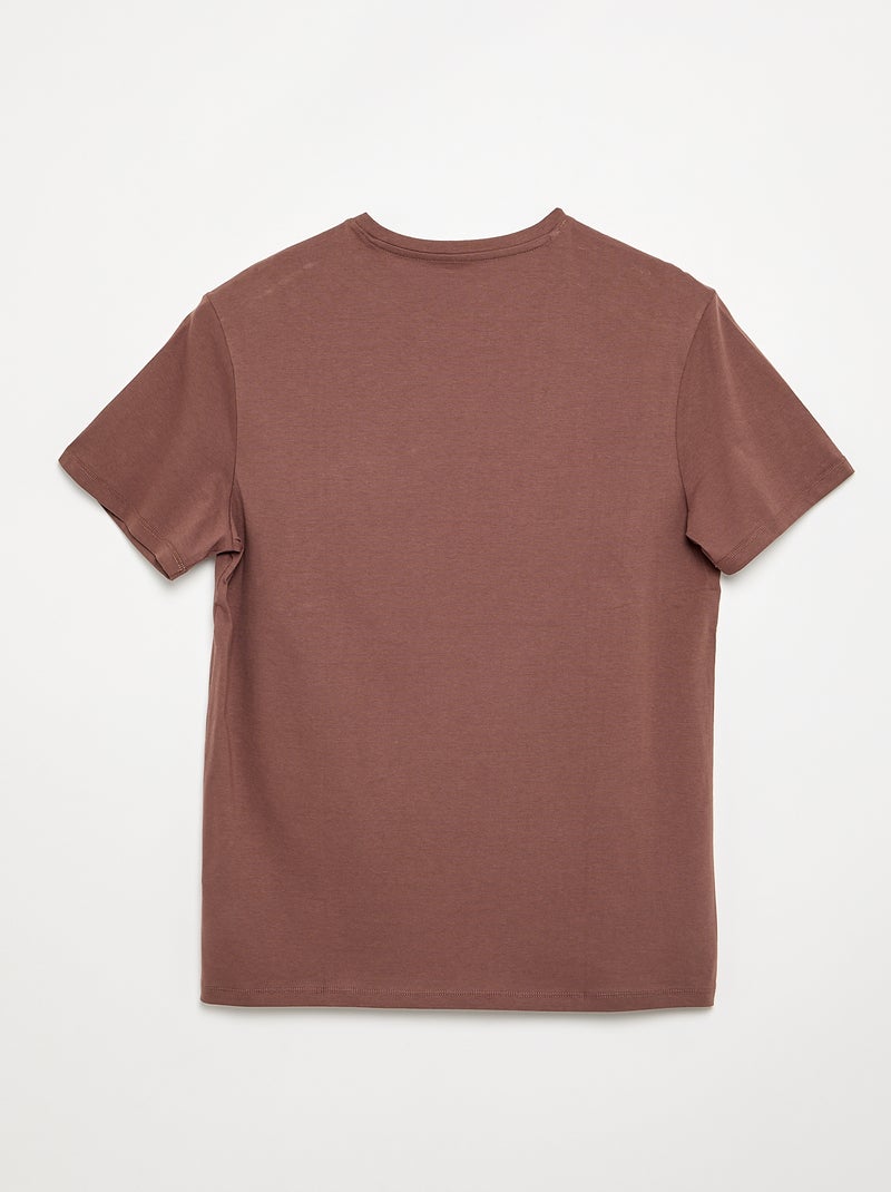 Camiseta de manga corta estampada - colección fácil de poner Marron - Kiabi