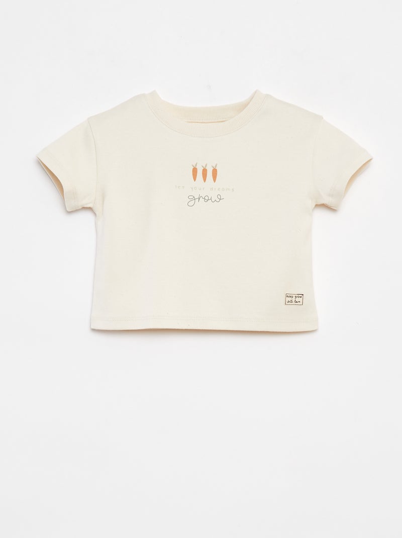 Camiseta de manga corta estampada - cradle to cradle BLANCO - Kiabi