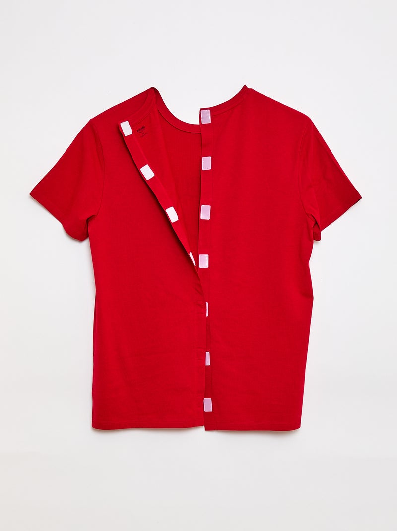 Camiseta de manga corta estampada - Fácil de Poner Rojo - Kiabi